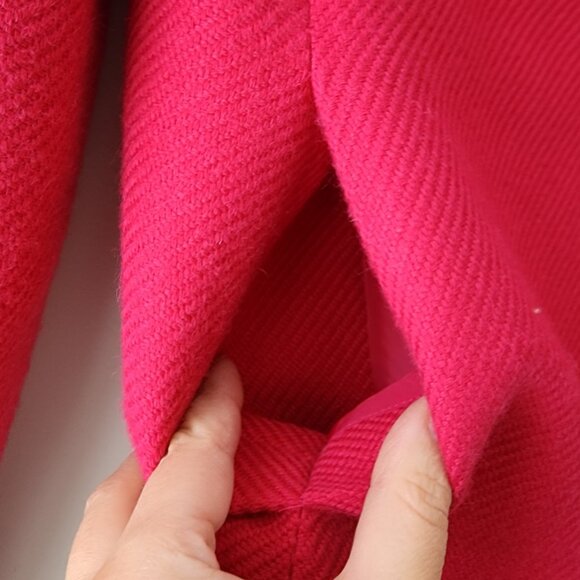 Talbots Wool Blend Moto Jacket | 10 Petite | Pink Blazer Wide Collar Pockets - Picture 3 of 11